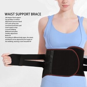 New Waist Support Belt Widened Steel Plate Breathable Black Lumbar Support Belt